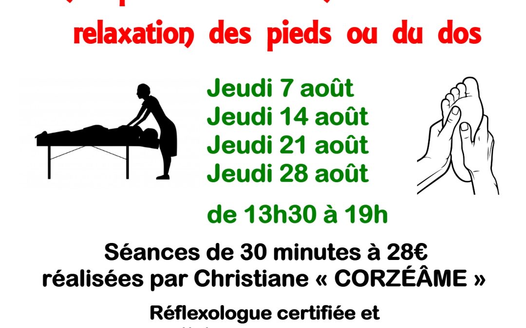 Relaxation des pieds ou du dos – août 2025