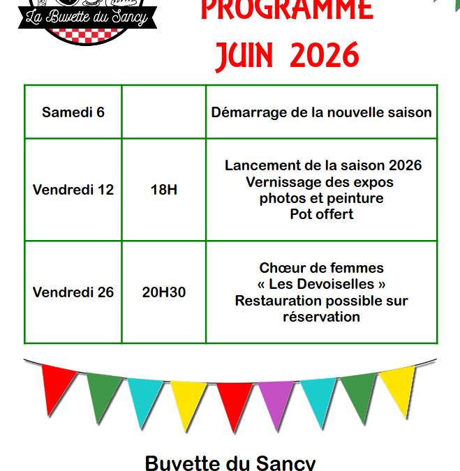 Au programme de juin 2026