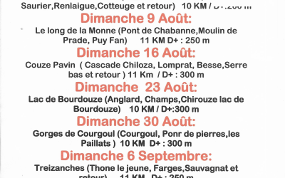 6 septembre 2026 – Les petites randos d’été de Mauric